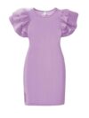 ModaMatrix Kid's Lycra Solid Fit & Flare Round Neck Cap Sleeve Casual Knee Length Dress(M_E_1352)