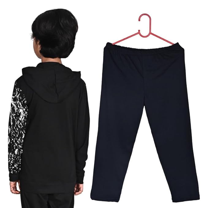 Stylish Boys' Black Hoodie and Pant Set with Bold Lion Print ? Trendy and Comfortable Outfit (13-14 Years) - Image 4