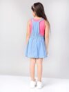 Naughty Ninos Girls Blue Solid Pinafore Denim Dress with T-Shirt for 2 to 12 Years