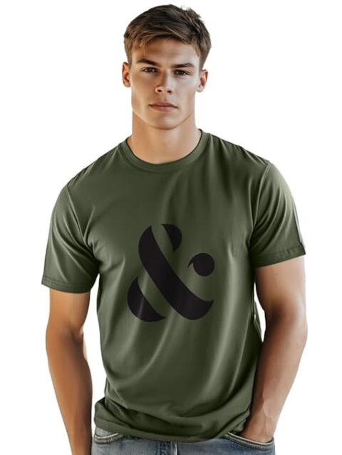 NOBERO Men's Letter Print Regular Fit T-Shirt