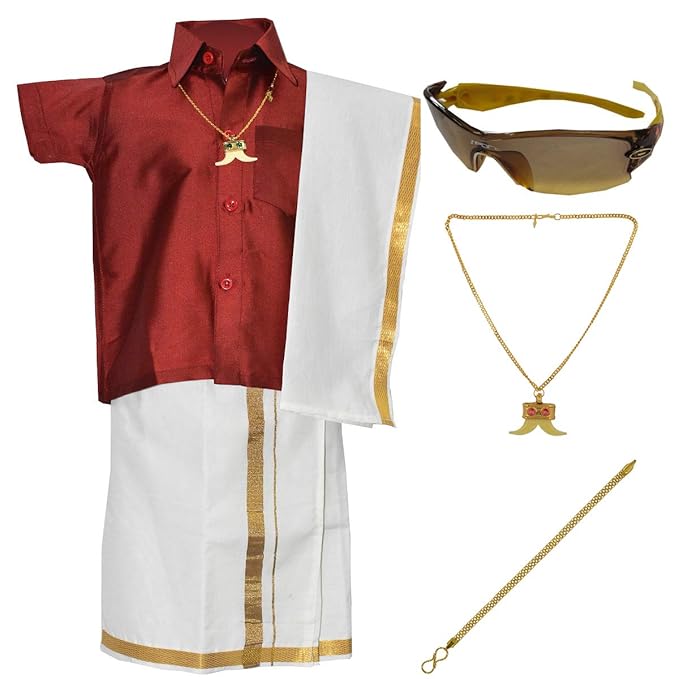 AMIRTHA FASHION Boys Traditional Dhoti & Shirts SET WITH ACCESSORIES (XU-0TCY-UP67)