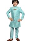 AHHAAAA Kids Ethnic Silk Blend Sequin Print Indo-Western Sherwani Set For Boys