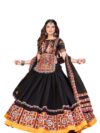 Warthy Ent Black Georgette Embroidered Lehenga Choli with Dupatta for Navratri Garba Dandiya Festival Wear