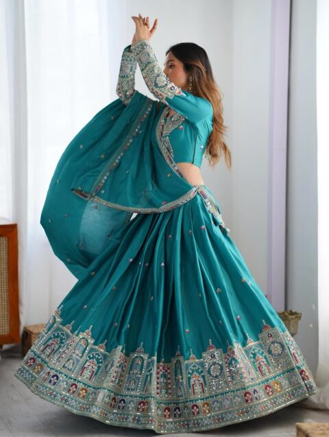 Jogmaya Fashion Silk Embroidery Designer Lehenga Choli Set For Women Party| latest Bridal Stylish Design Wedding Lehenga Choli For Women (Free Size)