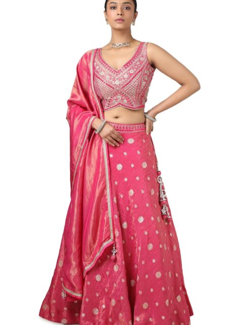 Soch Women's Pure Georgette Lehenga Choli (OWS5CD21620A_Fuchsia_XL)