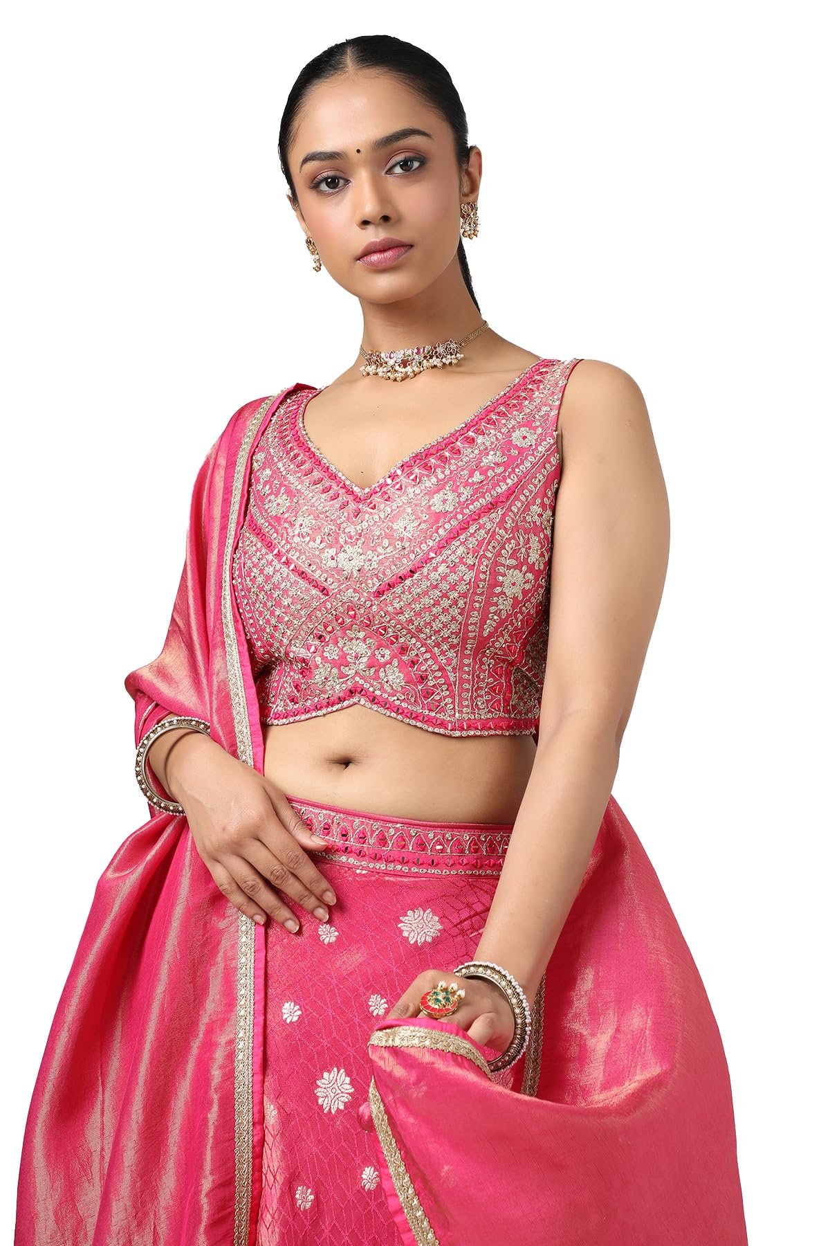 Soch Women's Pure Georgette Lehenga Choli (OWS5CD21620A_Fuchsia_XL) - Image 5