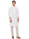Royal Kurta Men's Cotton A-Line Kurta (Chikan-Kurta_White_44)