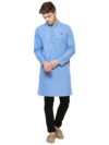 Kuons Avenue Men's Icewash Denim Long Kurta | Kurta Shirt for Men (KACLFS1243M_Icewash_Medium)