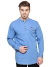 Kuons Avenue Men's Tailored Fit Denim Short Kurta (KACLFS1169E-XL_Sky Blue_X-Large)