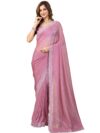 TRENDMALLS Women's Art Silk Siroski Work Saree with Unstitch Blouse Piece (K1151-Pink)
