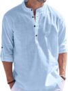Bellstone Men's Cotton Blend Solid Regular Fit Kurta (KURTA1500_Single_Sky Blue_Medium