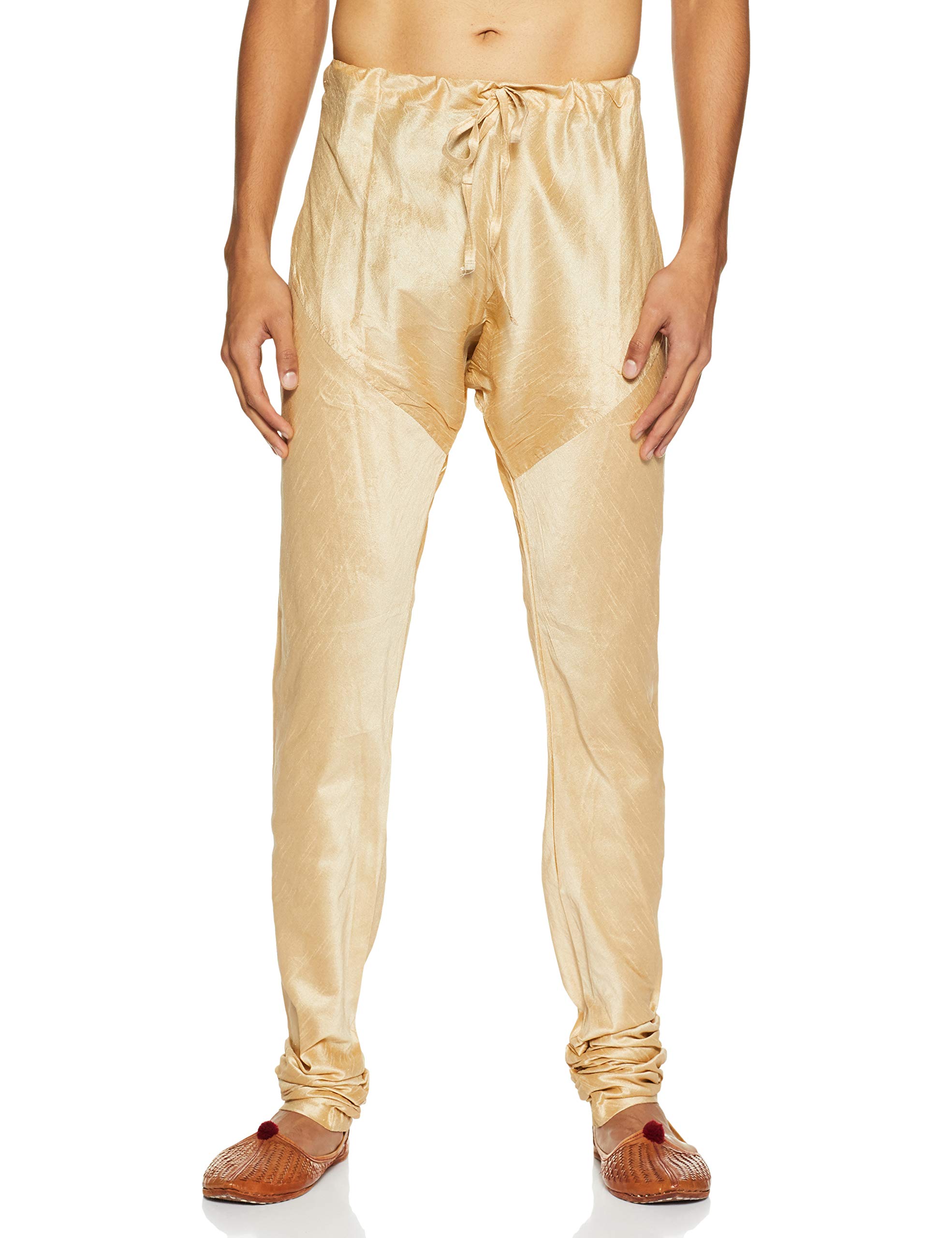 Manyavar Men's Silk Kurta Churidar (8903035124555_S952136-304-S_Beige) - Image 3