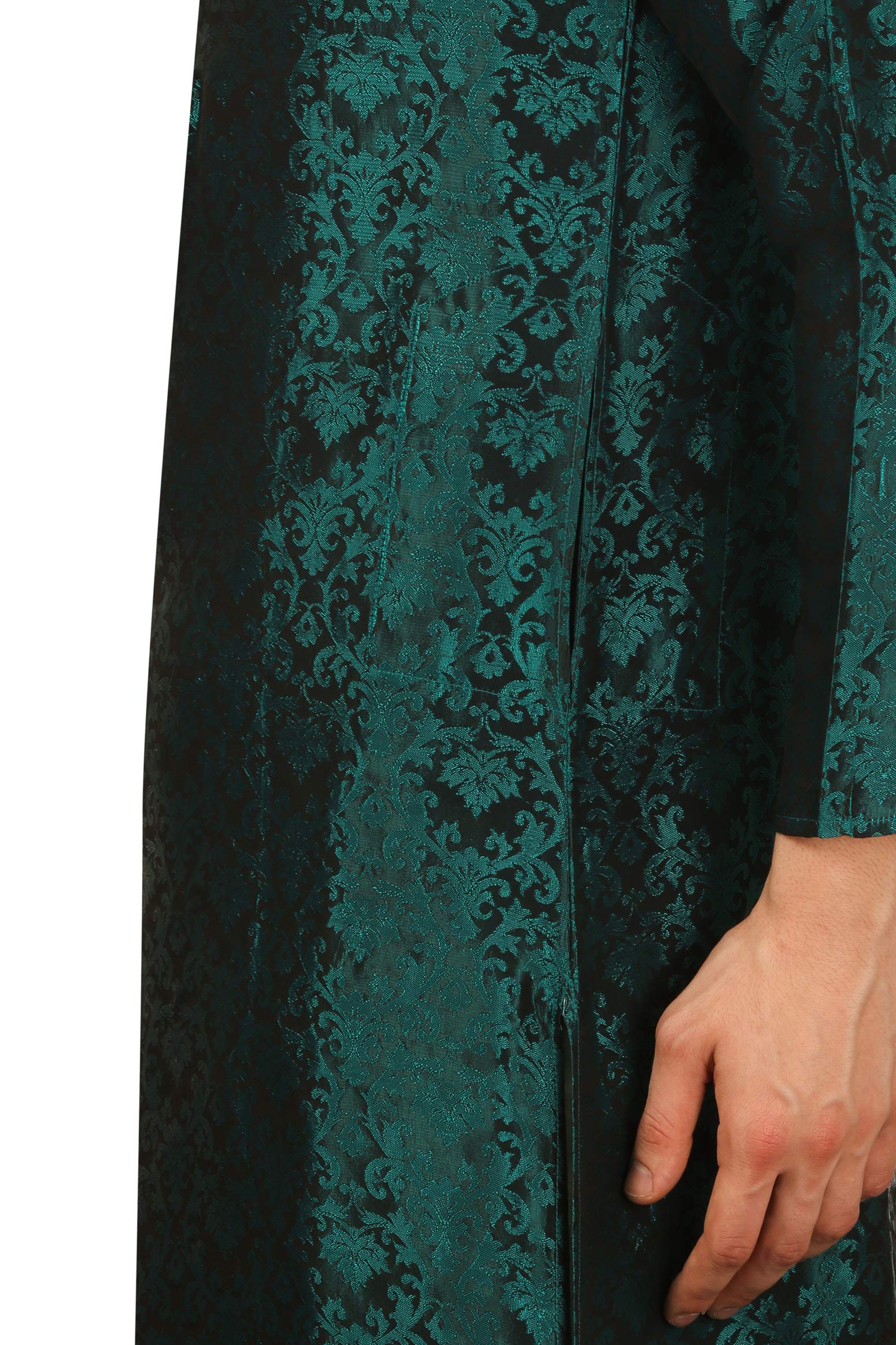 Royal Kurta Mens Jacquard Silk Printed Kurta And Dhoti Pant (40, Green) - Image 2